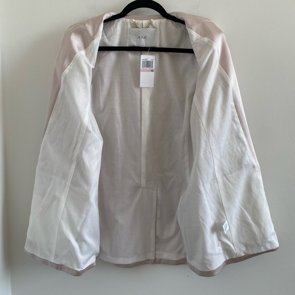 A.L.C Bishop II Satin Blazer In Pink Tint Size 10 New With Tag - Picture 4 of 12